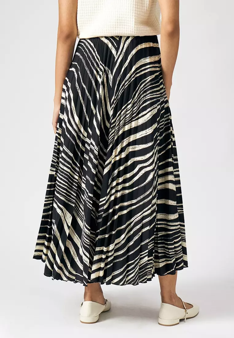 Printed Pleated Skirt