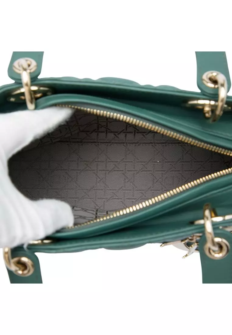 Pre-Loved Dior Medium Lambskin Cannage Lady Dior