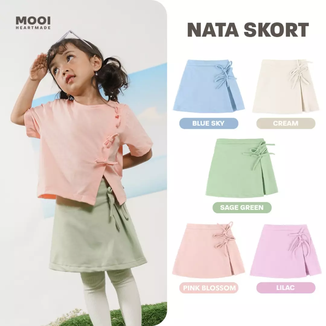 Mooi Rok Celana Skort Anak Perempuan Nata Skort Pants - Cream