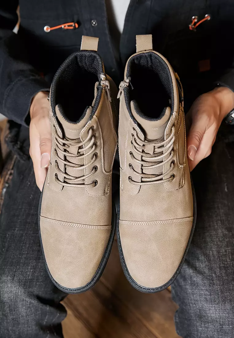 High Top Faux Leather Martin Boots KB2208W