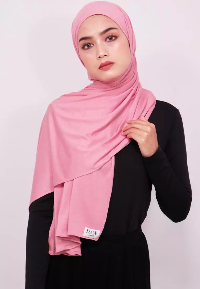 DH068 Hijab Pashmina instan Pink