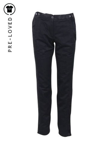Buy Dries Van Noten Pre Loved Dries Van Noten Black Trousers With Floral Fabric On The Side Online Zalora Singapore