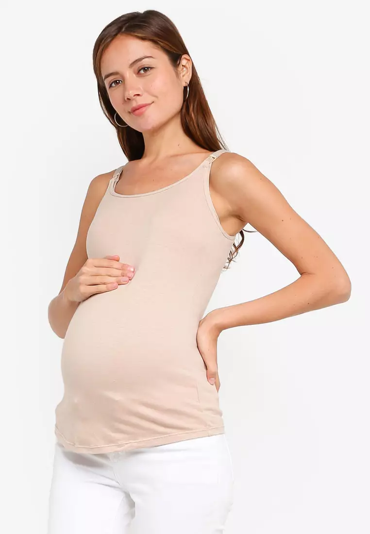 Women Lace Maternity Tank Top Nursing Camisoles Breastfeeding Shirt Padded  Maternity Nursing Cami