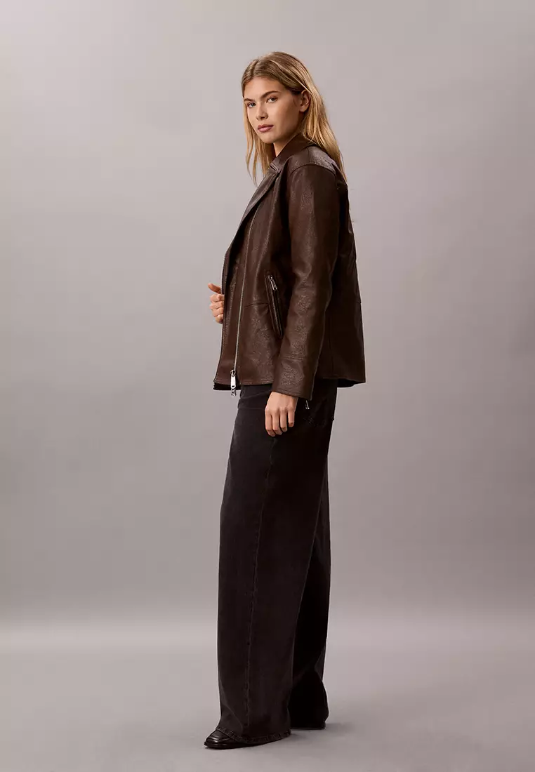 Faux Leather Moto Jacket - Calvin Klein Jeans