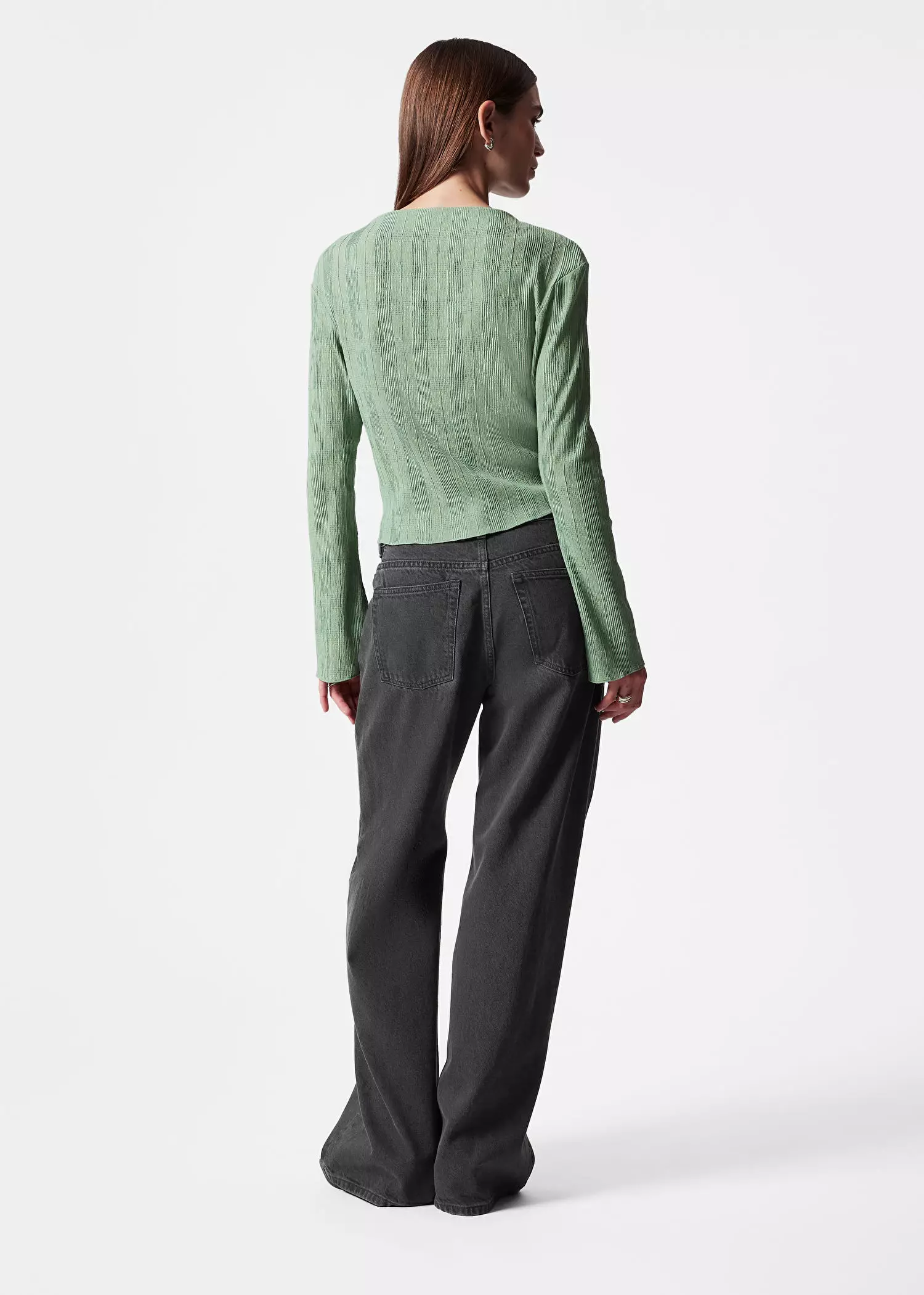 Boat-Neck Flared-Sleeve Top