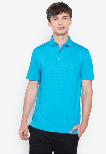 blue black polo shirt