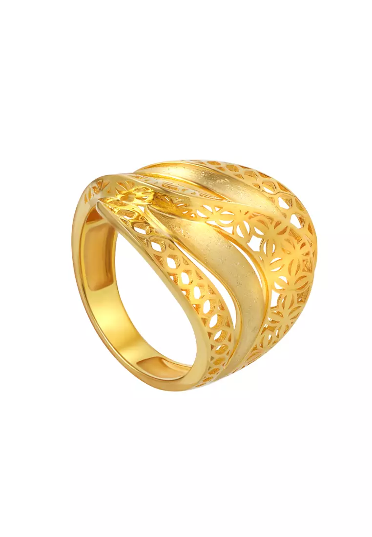 TOMEI Sri Puteri Collection Quintet Layer Ring, Yellow Gold 916