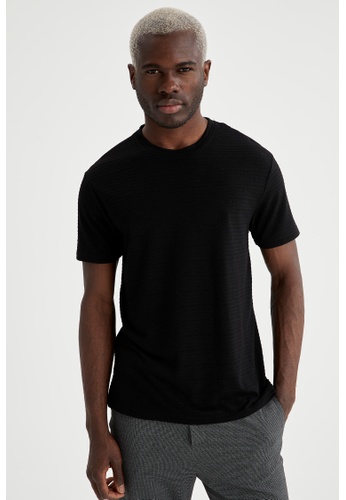 DeFacto black Short Sleeve Round Neck T-Shirt 09555AA4CC69AEGS_1