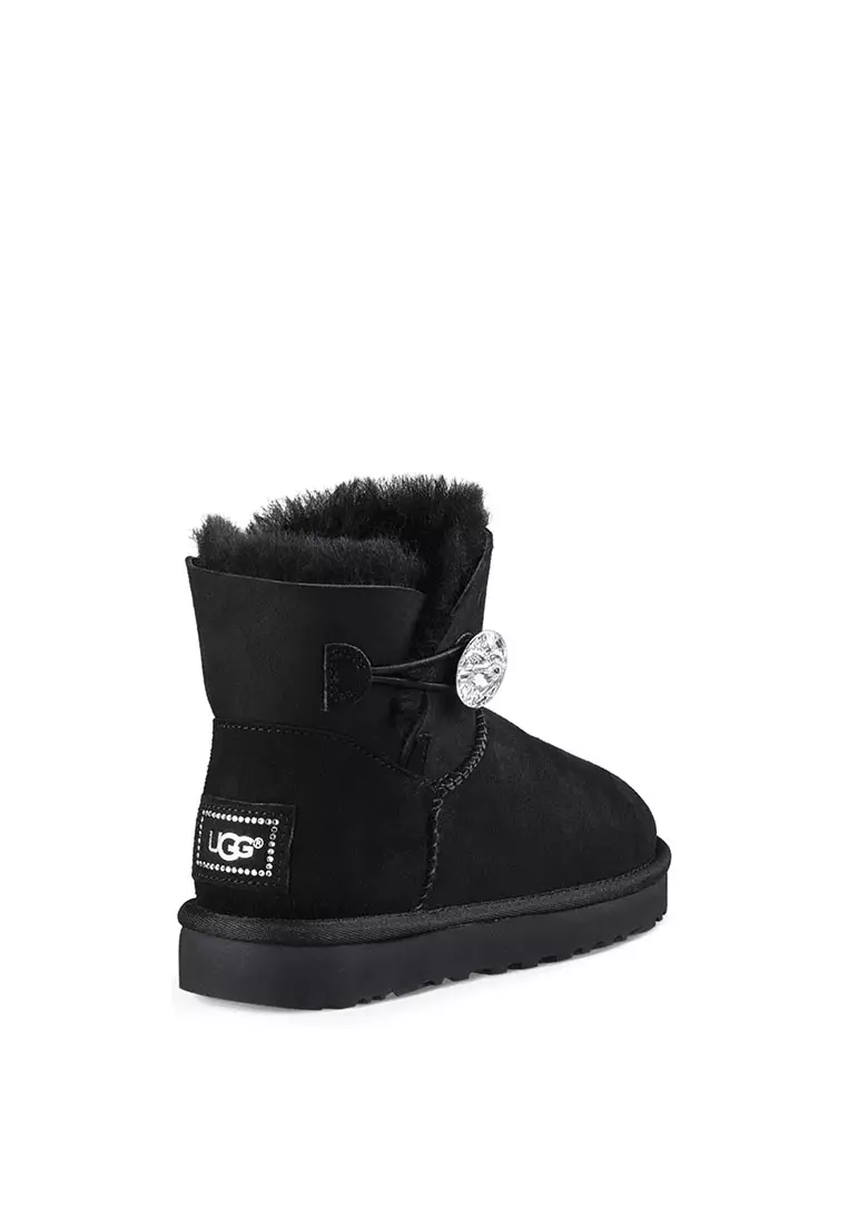 Women's Mini Bailey Button Bling Boot - Black (1016554-BLK)