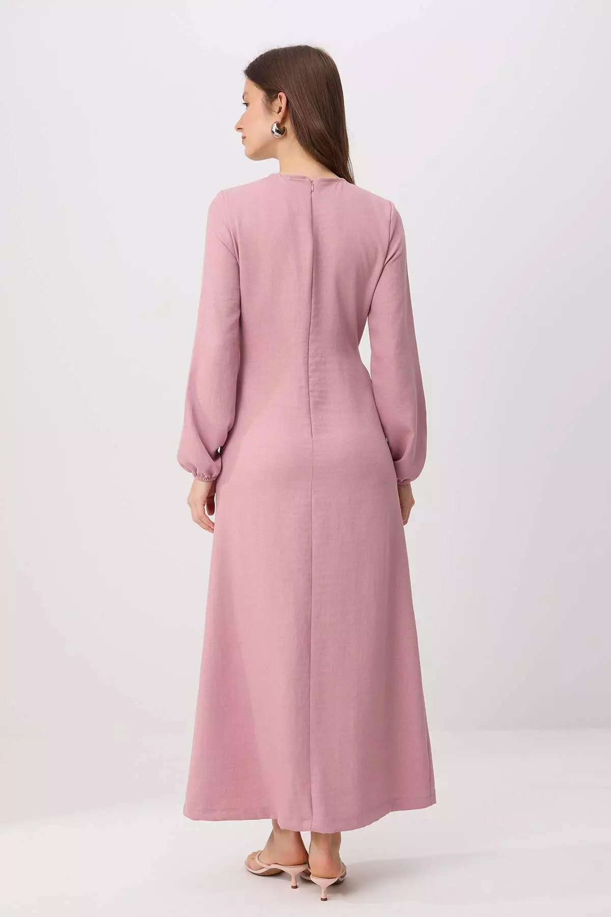 Lilac Linen Look Woven Dress Tctss25Eb00129