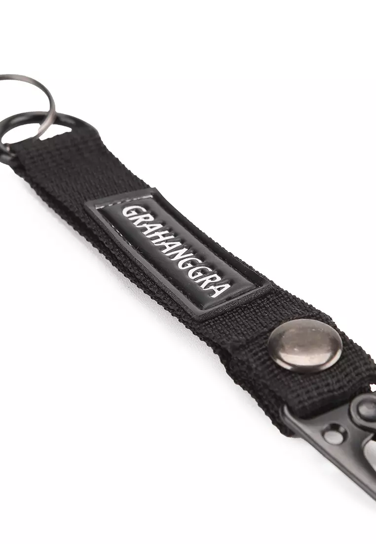 GRAHANGGRA Keychain Xander Accessories Waistbag Key Ring Key Holder For Men Gantungan Kunci Tas - Black