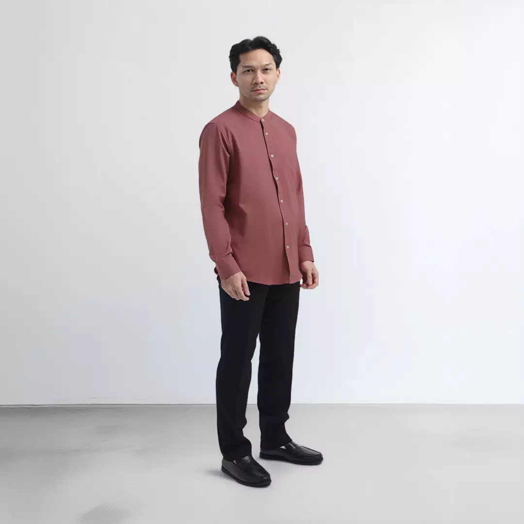 Platini Kemeja Koko Pria Lengan Panjang Katun Peach Echo 22073.92