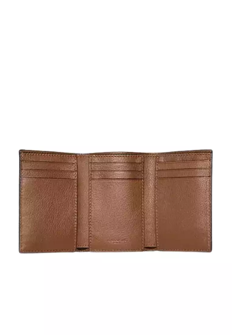 Coach Trifold Wallet Sportcalf Leather In Saddle 23845