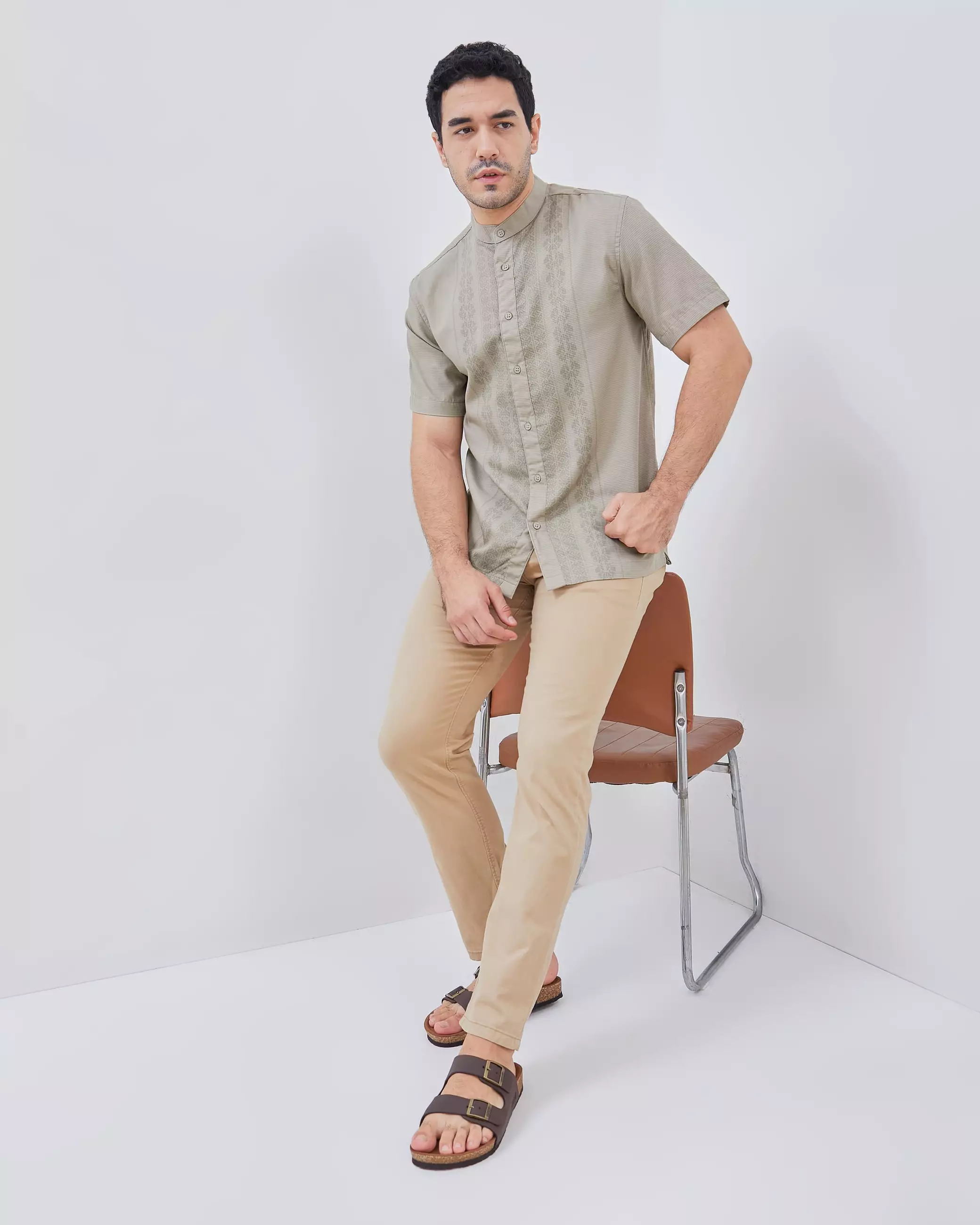 AMK Kemeja Koko Pria Lengan Pendek KK Kurnia S/s Light Green