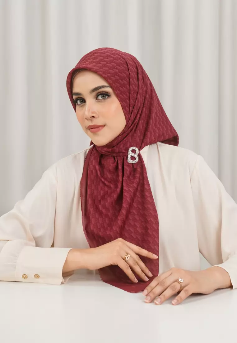 Leena Monogram Square - Red Dahlia