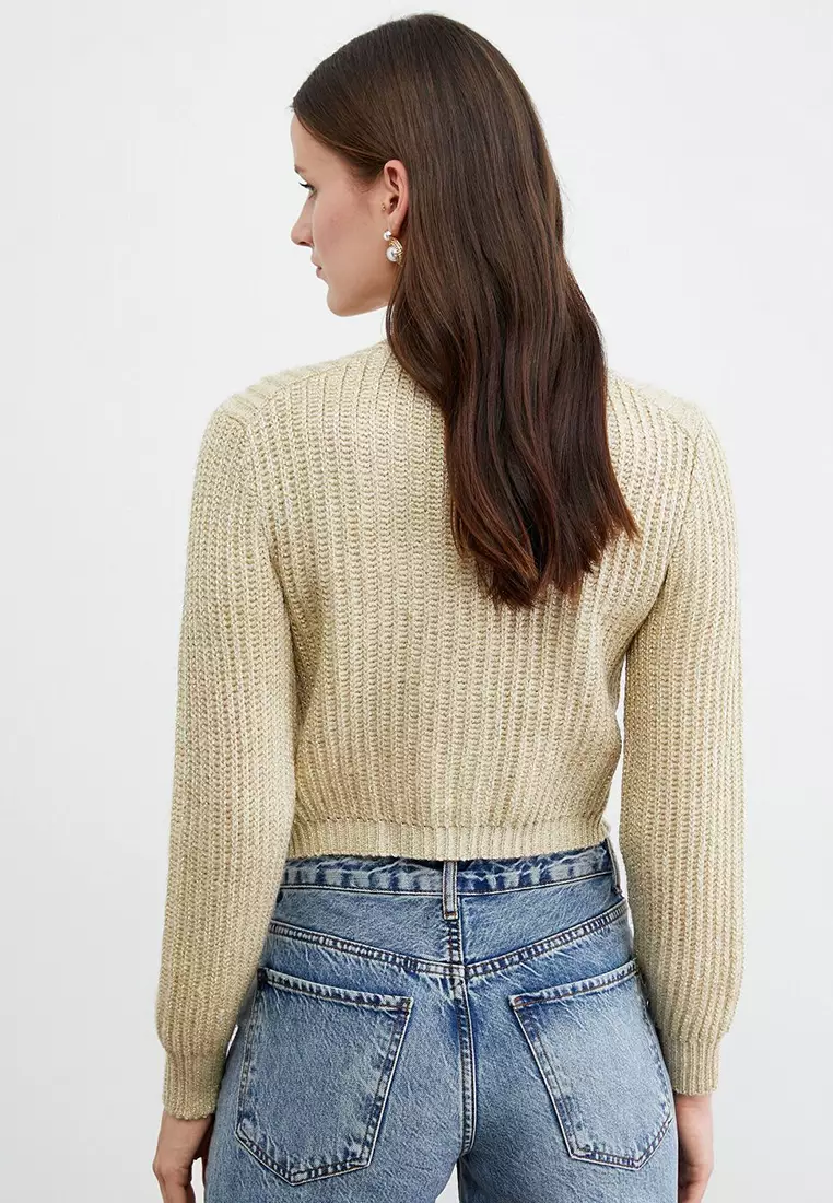 Tuba Ünsal x Koton - Glitter Crop Cardigan