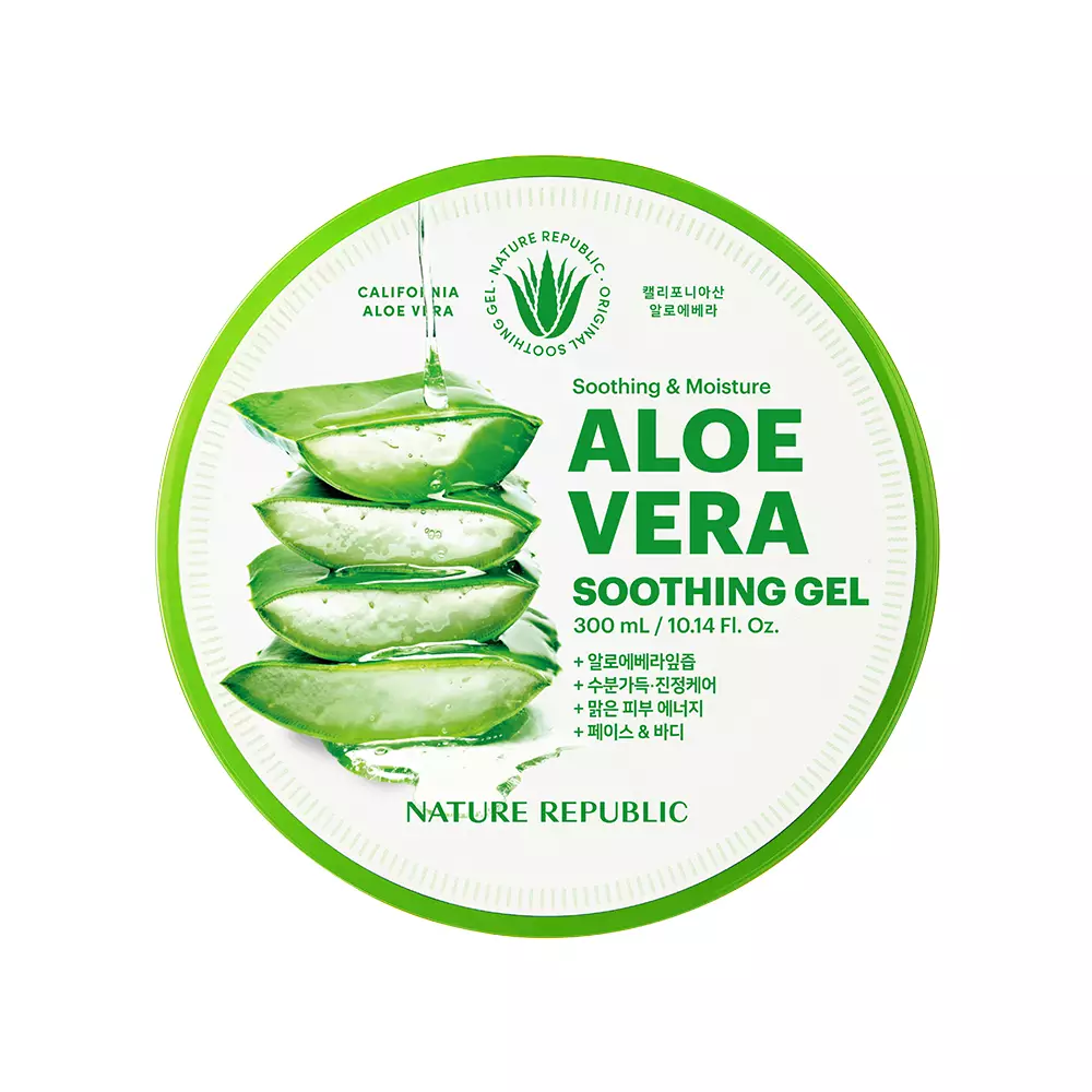NATURE REPUBLIC Aloe Vera Soothing & Moisture Gel 300ml | Face & Body Gel Multifungsi Melembabkan dan menyejukkan kulit (soothing/calming effect)