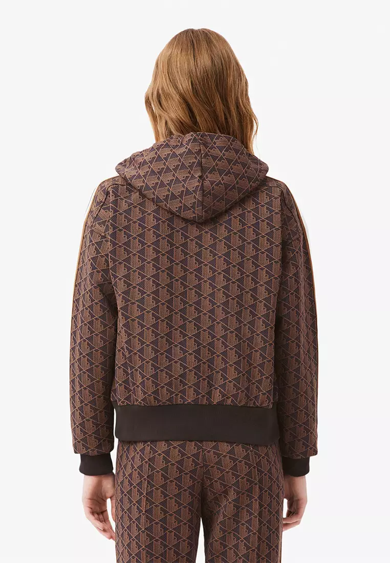 Monogram Jacquard Zip Front Hoodie