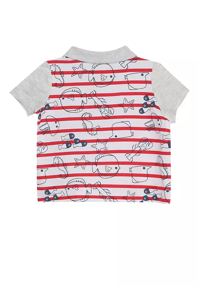 Sea Animals with Striped Polo Tee