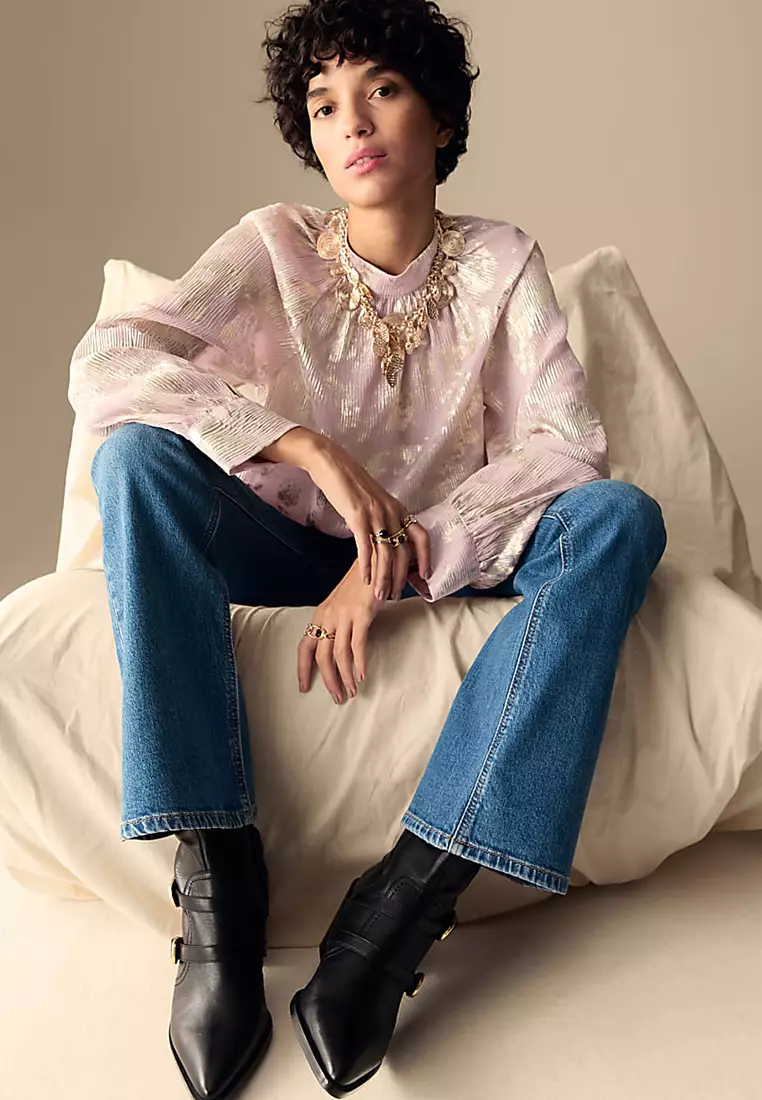 Sparkly High Neck Blouse
