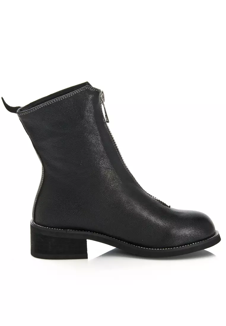 Discount on Twenty Eight Shoes  shoes - SKU: Lamb Leather Zipper Riding Boots Bs513