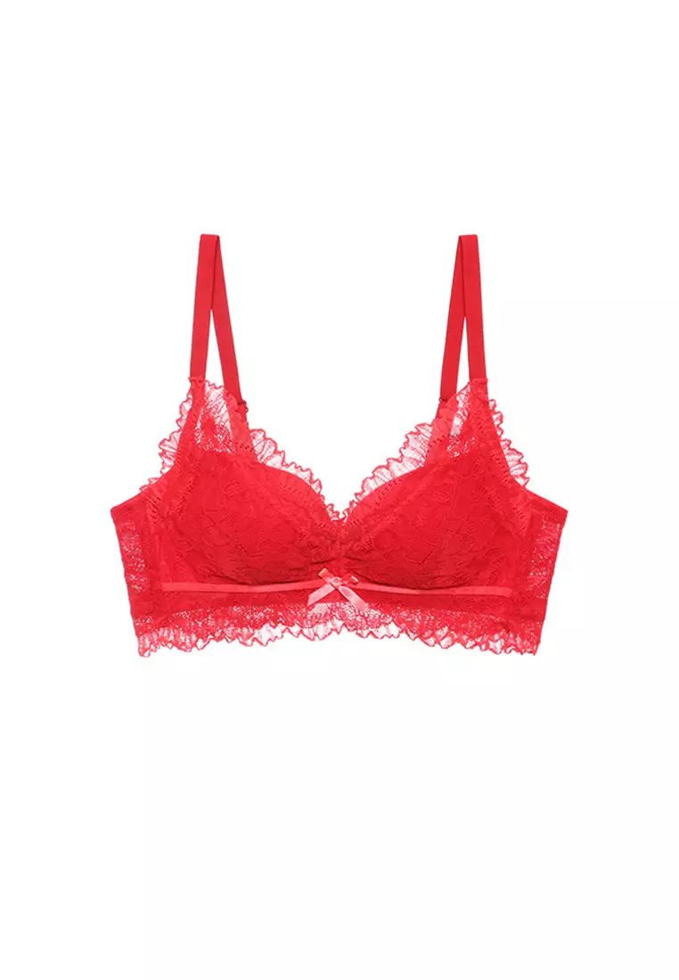 ZITIQUE Women's 3/4 Cup Comfy Non-wired Push Up Lace Bra - Red 2024, Buy  ZITIQUE Online