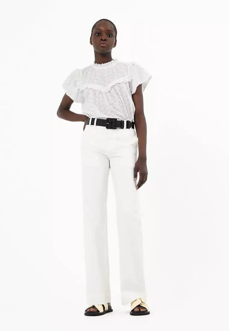 Vitanic Crochet Ruffle Top