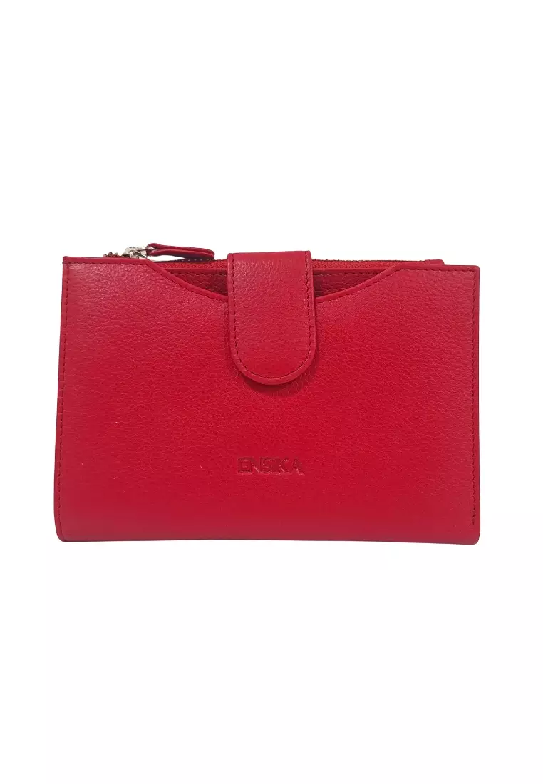 Wallet For Women -Women Wallet Slim Red Oxhide J0015