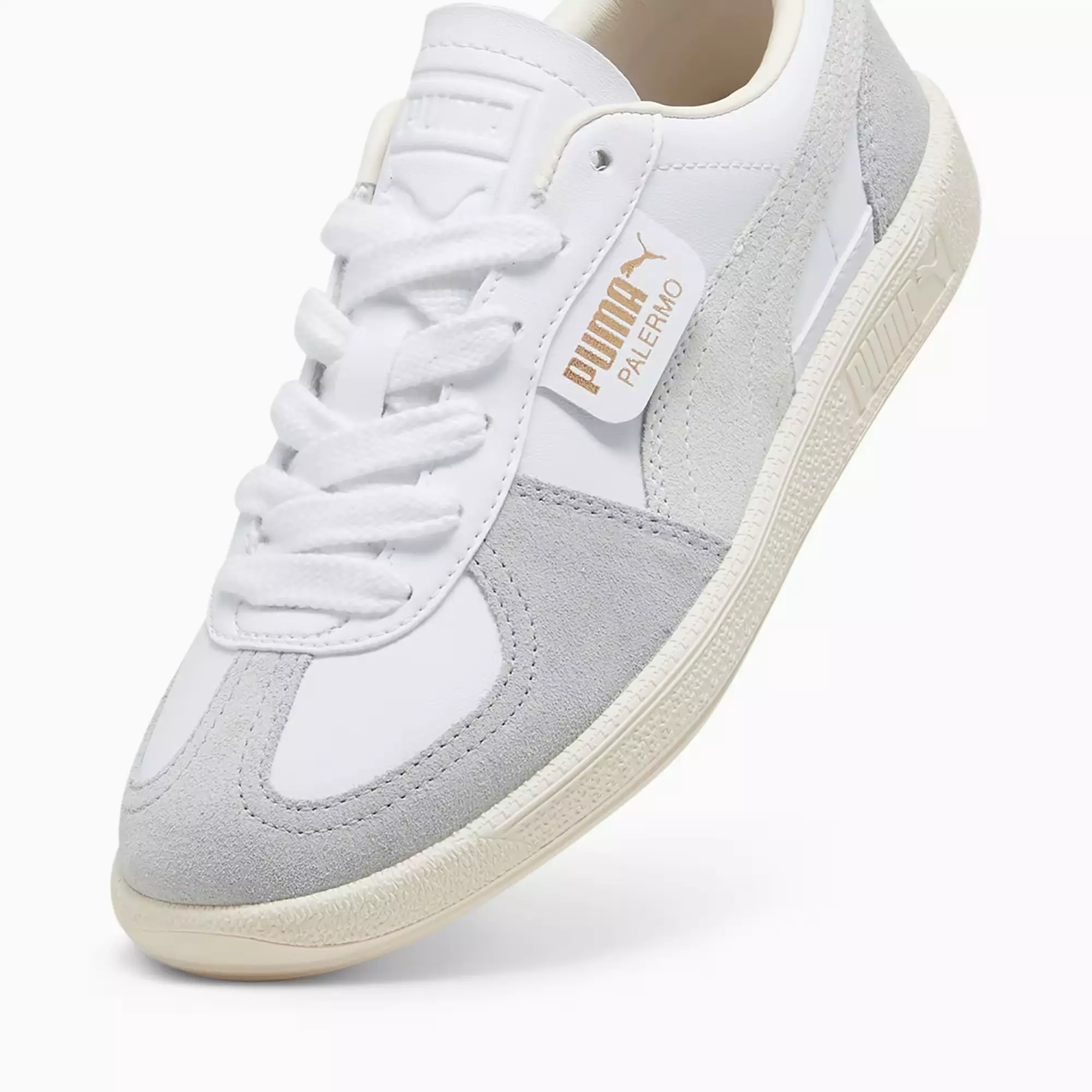 PUMA Palermo Lth Jr 39727502 - Sepatu Anak (Putih)
