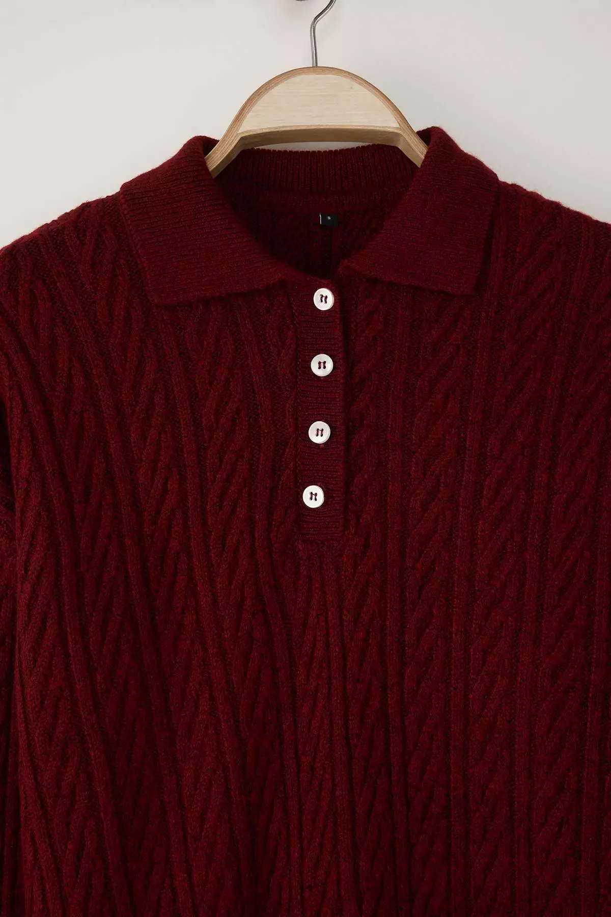 Burgundy Wide Fit Soft Textured Knitwear Sweater
