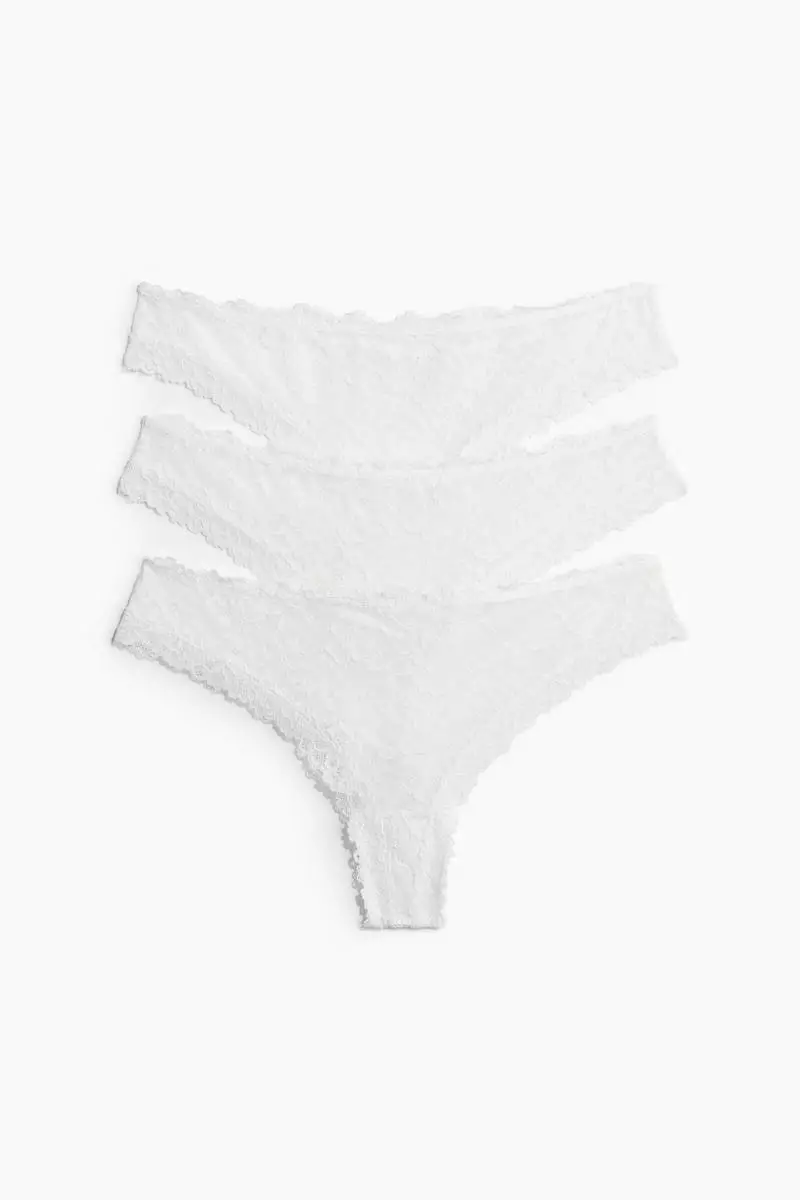 3-pack lace Brazilian briefs