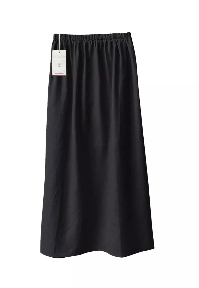 VANSA Elastic Waist Linen Skirt VCW Sk9093