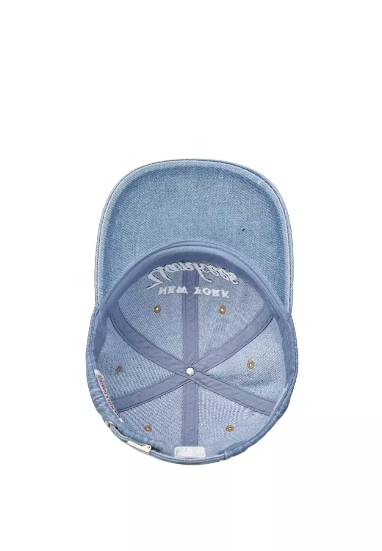 Jual MLB Korea Color Denim Unstructured Ball Cap - NY Blue