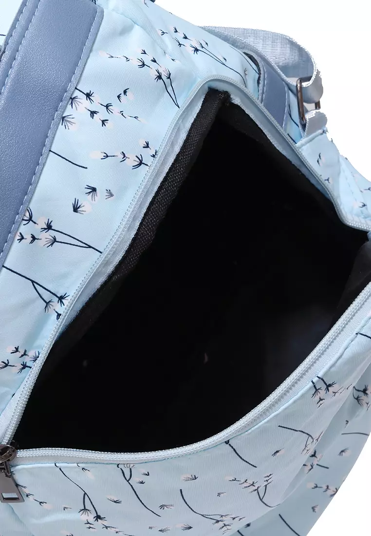 Cintya Tas Ransel Wanita Waterproof Motif Bunga Premium Quality - Biru