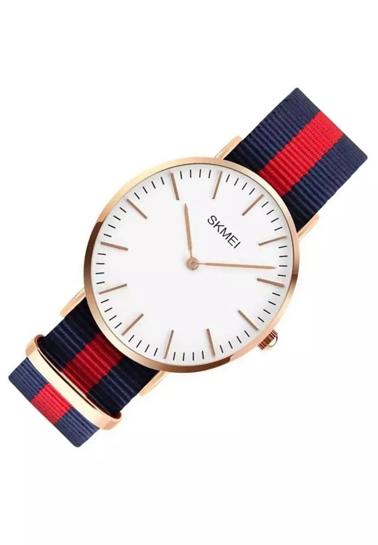 Jam Tangan Casual Analog Pria Waterproof Strap Tali Material Canvas HP23 ORIGINAL