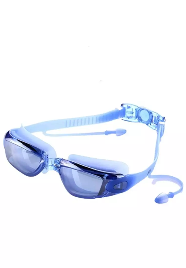 Qanic Kacamata Renang Dengan Penutup Telinga Perfect Design Material Polycarbonate ORIGINAL - Blue