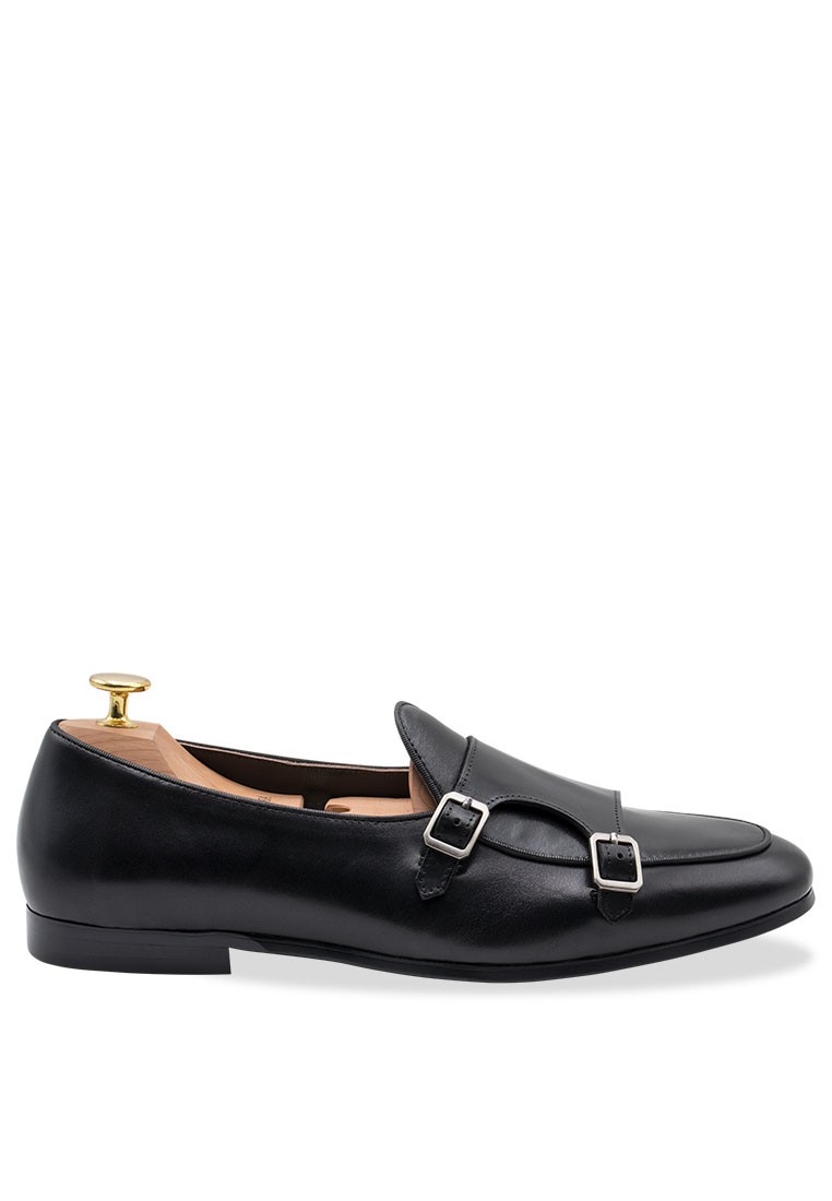 Tuerto Black Double Monk Loafer
