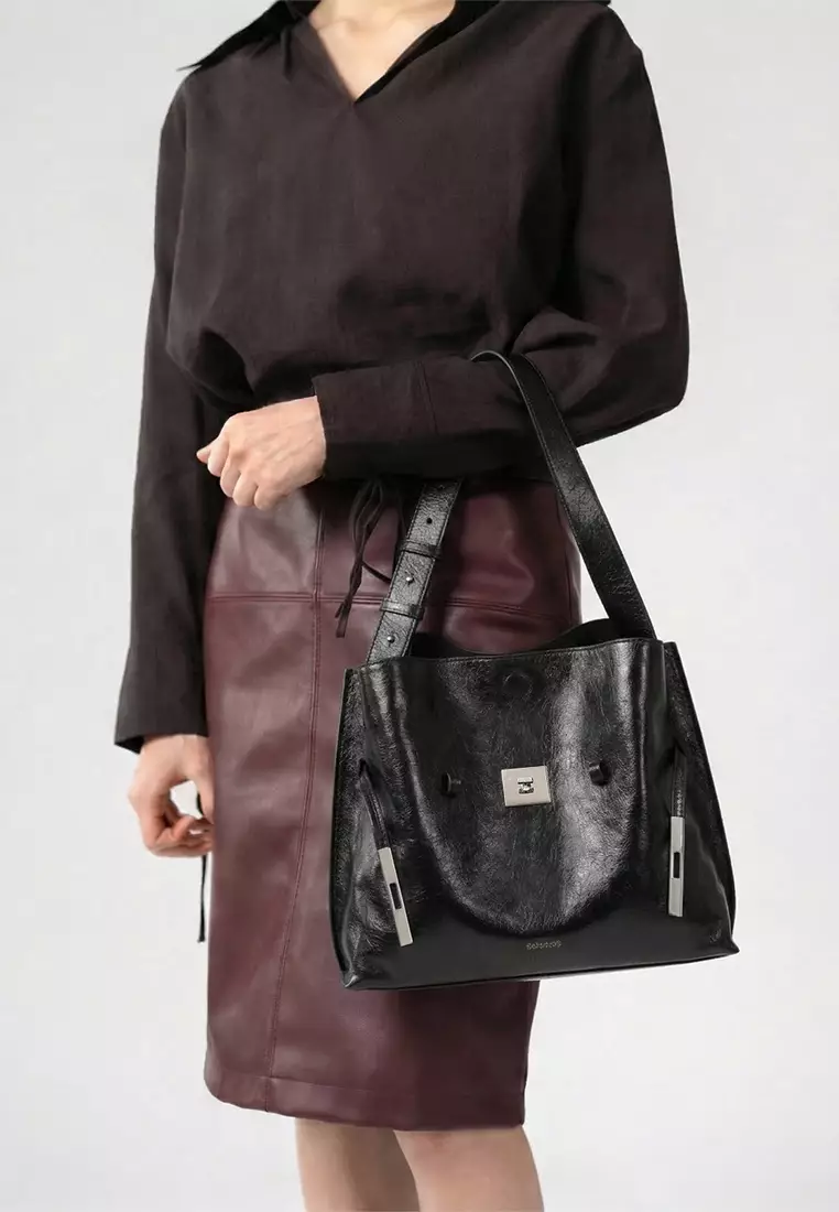 SAOI Belt Tote II Small - Distressed Black