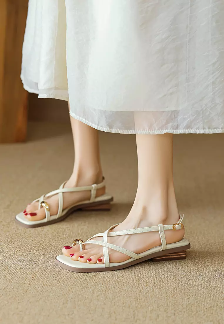 2CM Cross Strap Clip Toe Sandals WW288-3