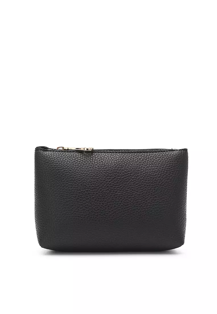 2-In-1 Sling Bag & Zipper Pouch - Black