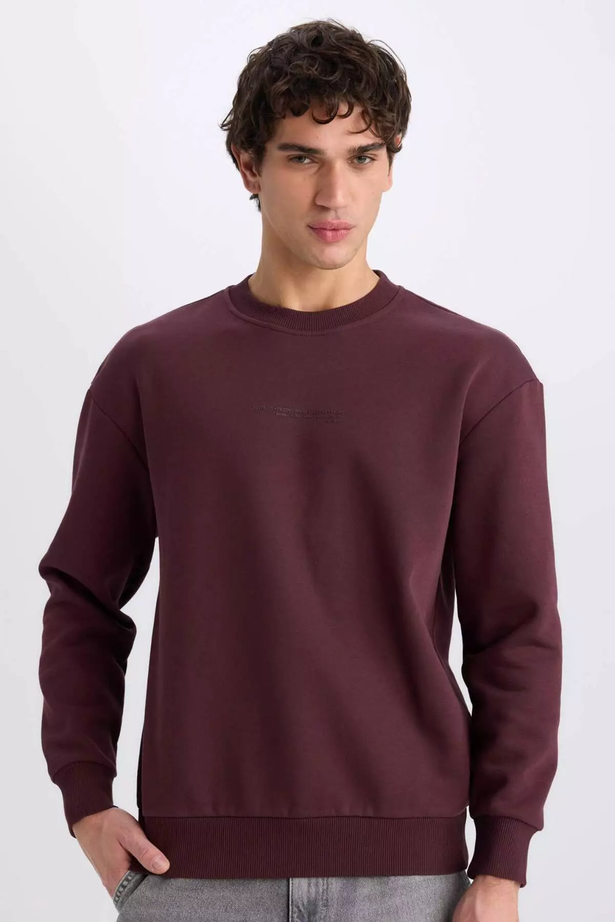 Crew Neck Boxy Fit Printed Sweatshirt X8282Az24Au