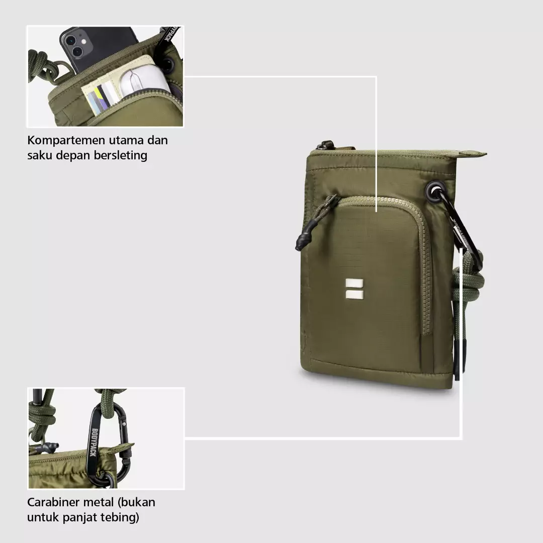 Bodypack Luke 1.0 Phone Case Tas Selempang Kecil Dompet Hp Praktis - Olive