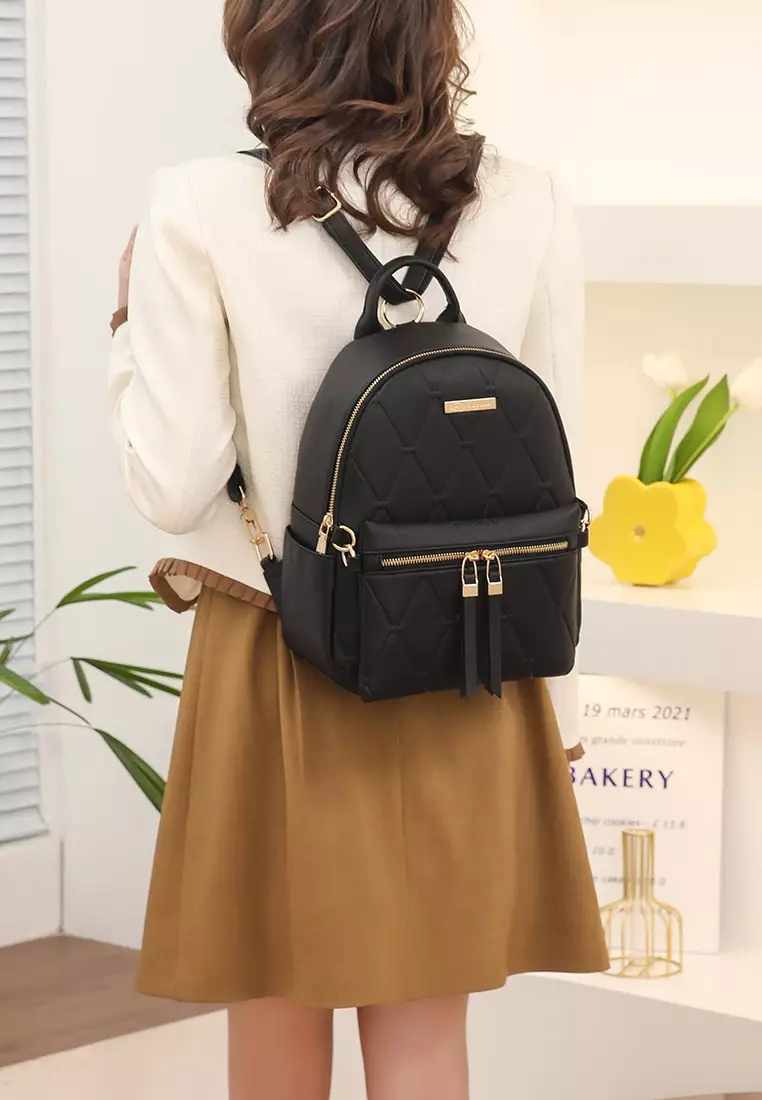 GYKACO KIMA Beige - Tas Ransel Wanita - Fashion Backpack (IMPORT)