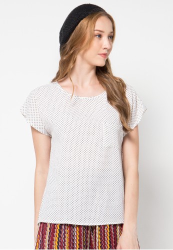Polka Blouse With Pocket