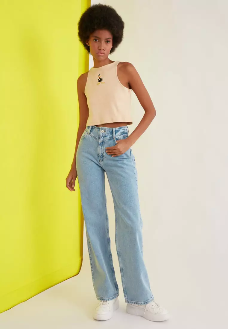 Buy Trendyol Waist Detail High Waist 90's Wide Leg Jeans 2024 Online