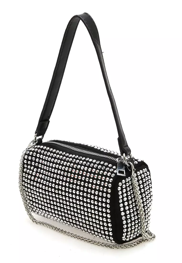 Eilaria Tas Selempang Wanita Shoulder Bag Desain Elegant Material Leather ORIGINAL - Silver