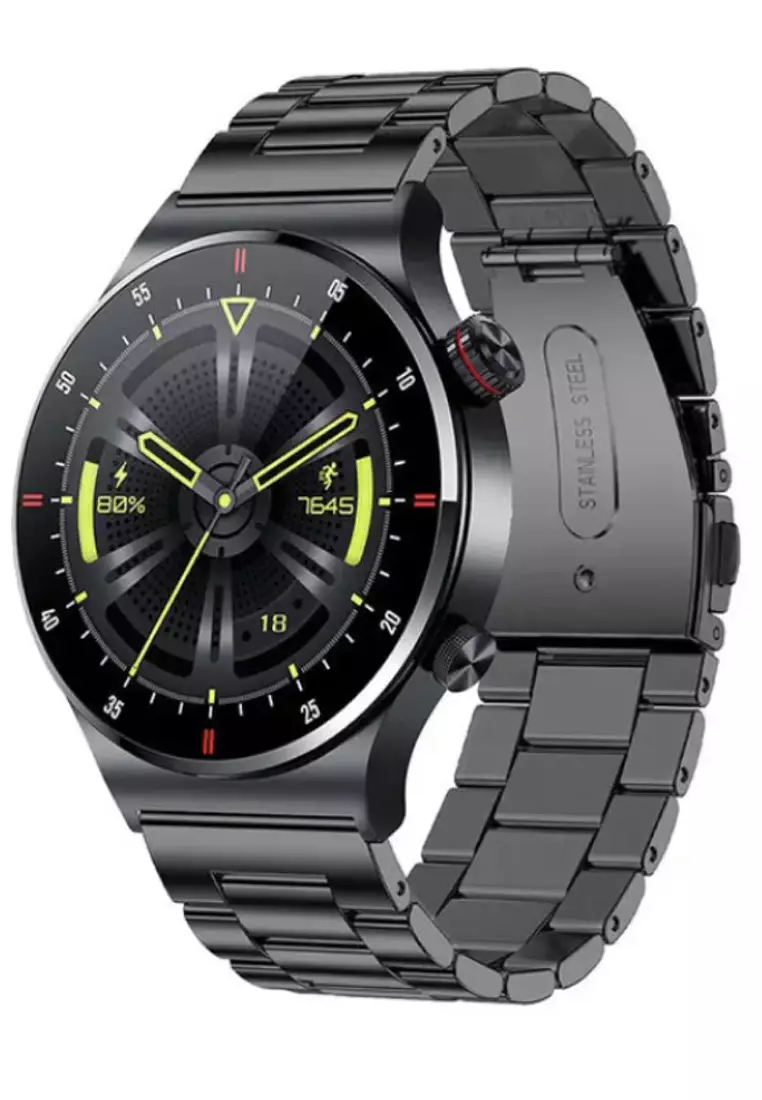 SmartWatch with Stainless Steel Bracelet + 1 Free Rubber Strap