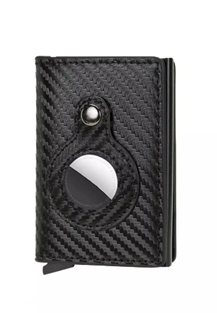 Chaka Dompet Kartu Anti RFID Card Wallet Slot Unisex Material Aluminium Leather ORIGINAL - Black