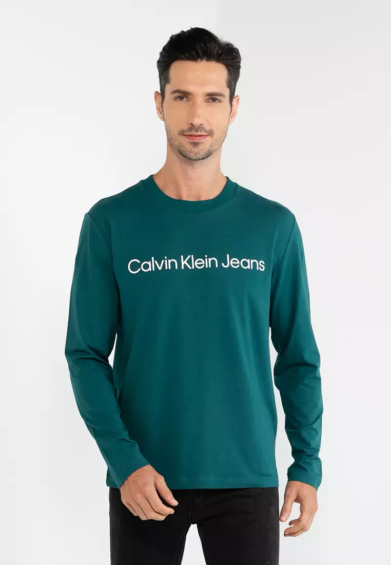 Buy Calvin Klein Long Sleeve Regular Institute Logo Tee