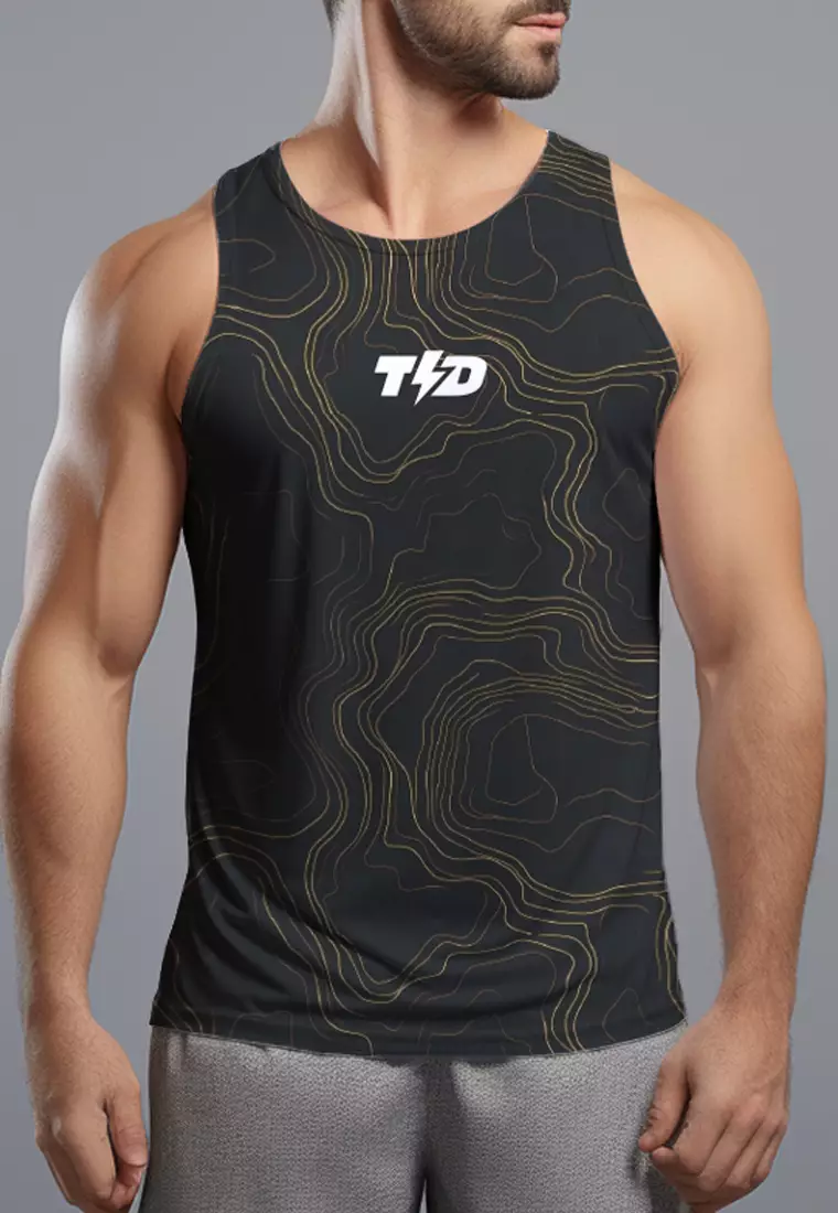 MSA84 Muscle Tank Cross Training yellow topography